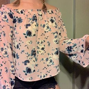 Off the Shoulder Floral Blouse